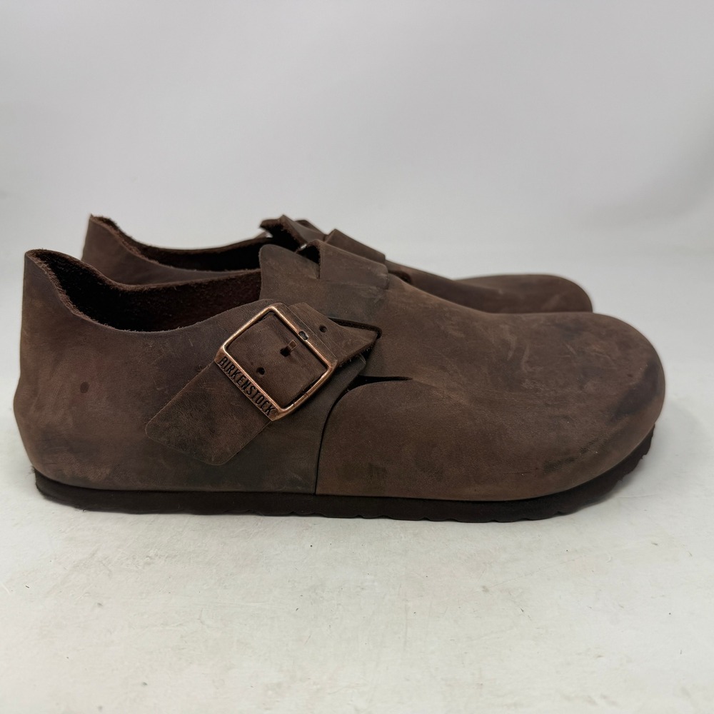 Birkenstock Clogs Mens 41 London Habana Brown Oiled Leather EUC